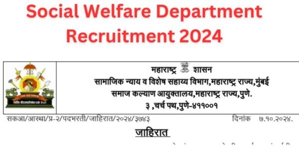 Social Welfare Department Recruitment 2025